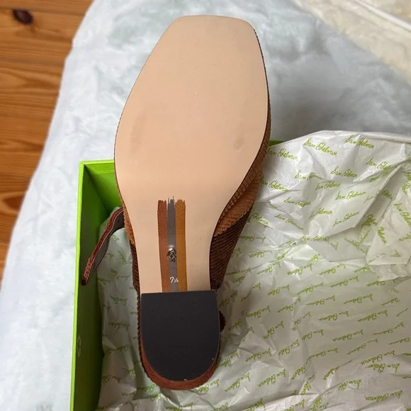 Sam Edelman Tan Corduroy Slingback Heels - Picture 2 of 4